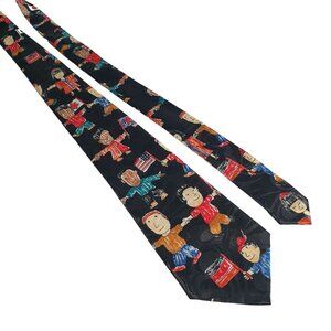 Steven Harris Handmade Novelty Tie School Teacher Figures Patriotic Coloring Boo
